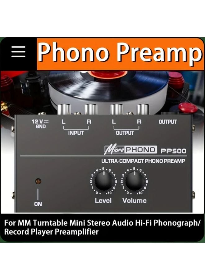 MM Turntable Mini Stereo Hi Fi Phonograph Preamp PP500 USB Powered No Power Supply - Image 1